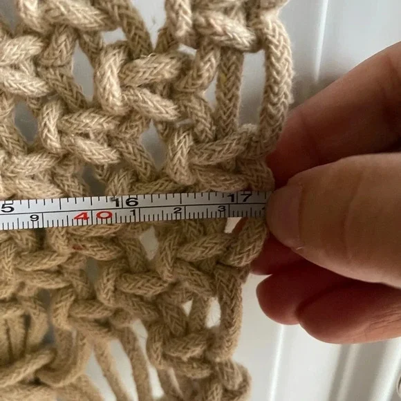 Adorable cream boho macrame hanging piece 38” - Picture 5 of 5